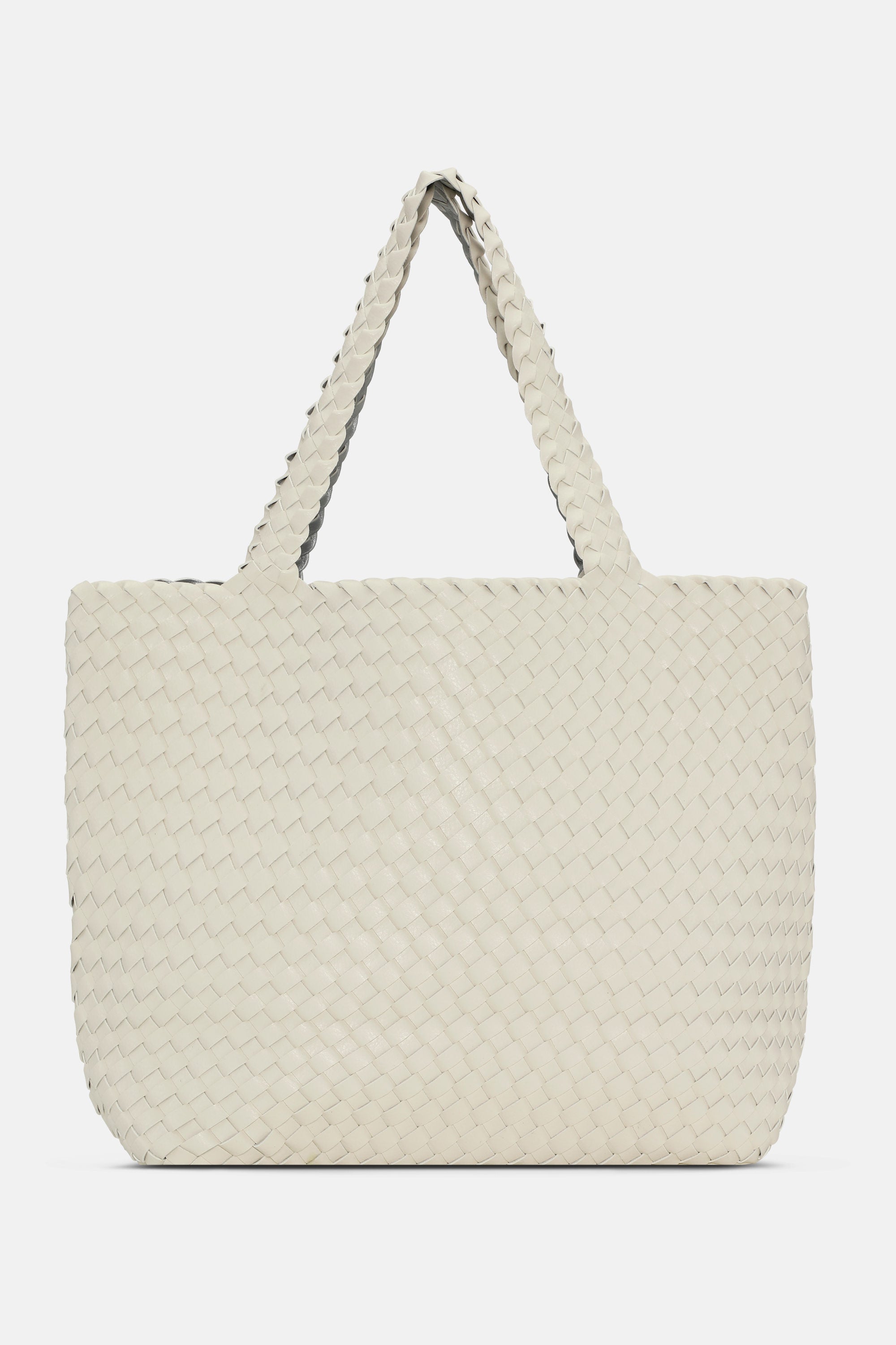 Tote Bag Flätad - Egg White Silver